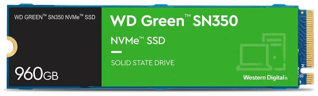 SSD-накопитель WD Green SN350 960ГБ WDS960G2G0C