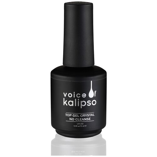 Voice of Kalipso Верхнее покрытие Top Gel Crystal No Cleanse, прозрачный, 15 мл voice of kalipso верхнее покрытие top flakes no cleanse прозрачный 15 мл