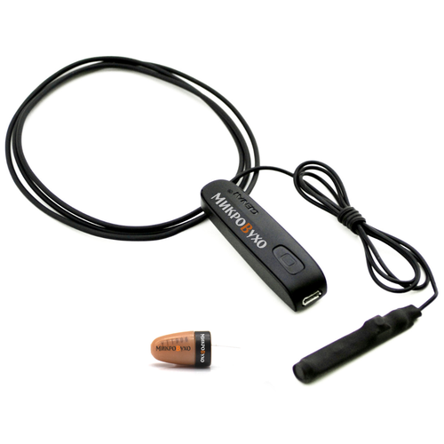 Капсульный микронаушник К3 6 мм и гарнитура Bluetooth Basic с выносным микрофоном, кнопкой подачи сигнала, кнопкой ответа и перезвона
