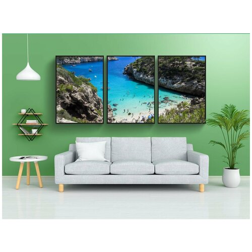 фото Набор модулных постеров для интерьера "пляж, майорка, залив" 60x90 см. в тубусе, без рамки lotsprints