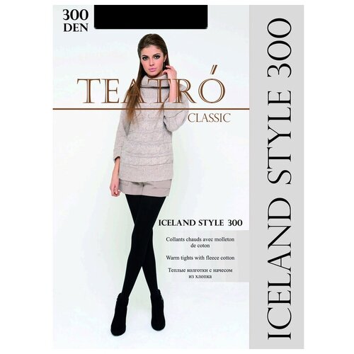 Колготки TEATRO ICELAND STYLE 300 den, черные, размер 2