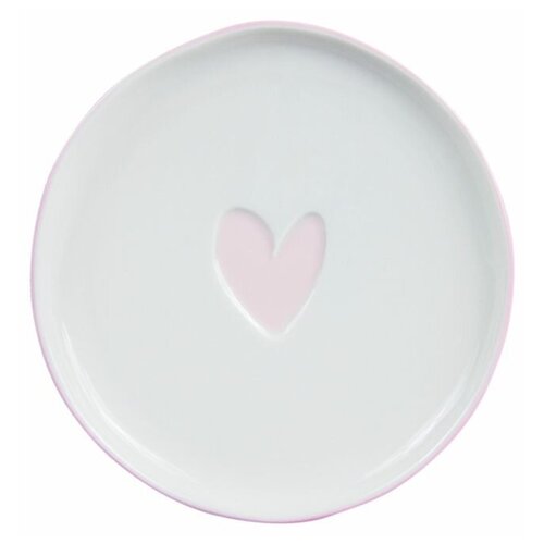 фото Тарелка десертная "white/heart ", розовый bastion collections