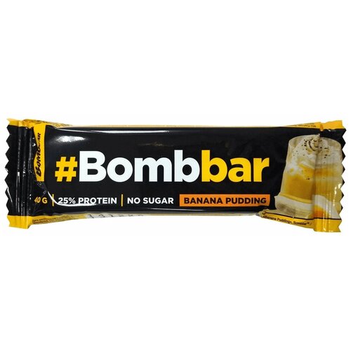 Протеиновый батончик BOMBBAR 25%, 40 г bombbar протеиновый батончик в шоколаде без сахара набор 40x40г банановый пудинг бомбар protein bar состав польза для похудения