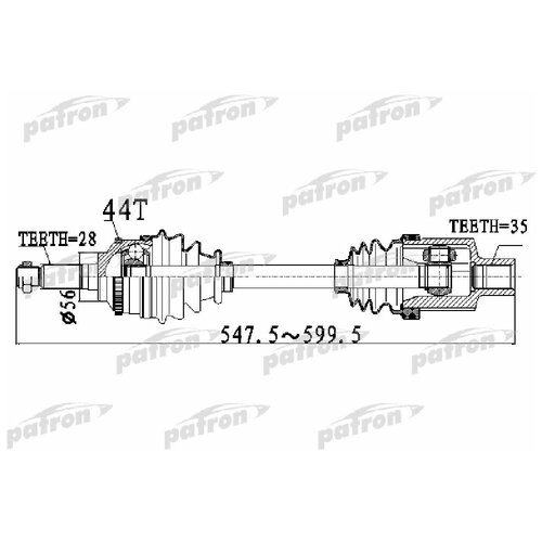 PATRON PDS2919 Полуось прав FORD ESCAPE 01-08 \ MAZDA TRIBUTE 01-08 \ MERCURY MARINER 05-08