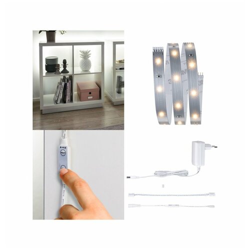 Лента светодиодная Paulmann MaxLED 250 Regal Comfort 4Вт 300Лм 2700К IP20 30LED/м 230/24В 1м Серебро Пластик Диммируемая 78895