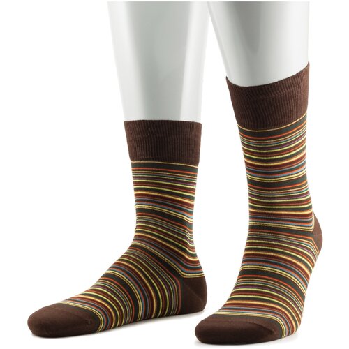 фото Мужские носки из мерсеризованного хлопка sergio di calze коричневые, размер 29