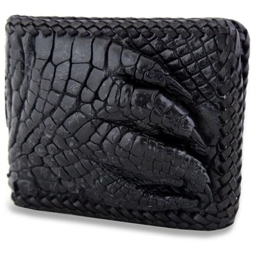 фото Мужской кошелек exotic leather из кожи крокодила с лапой с оплеткой