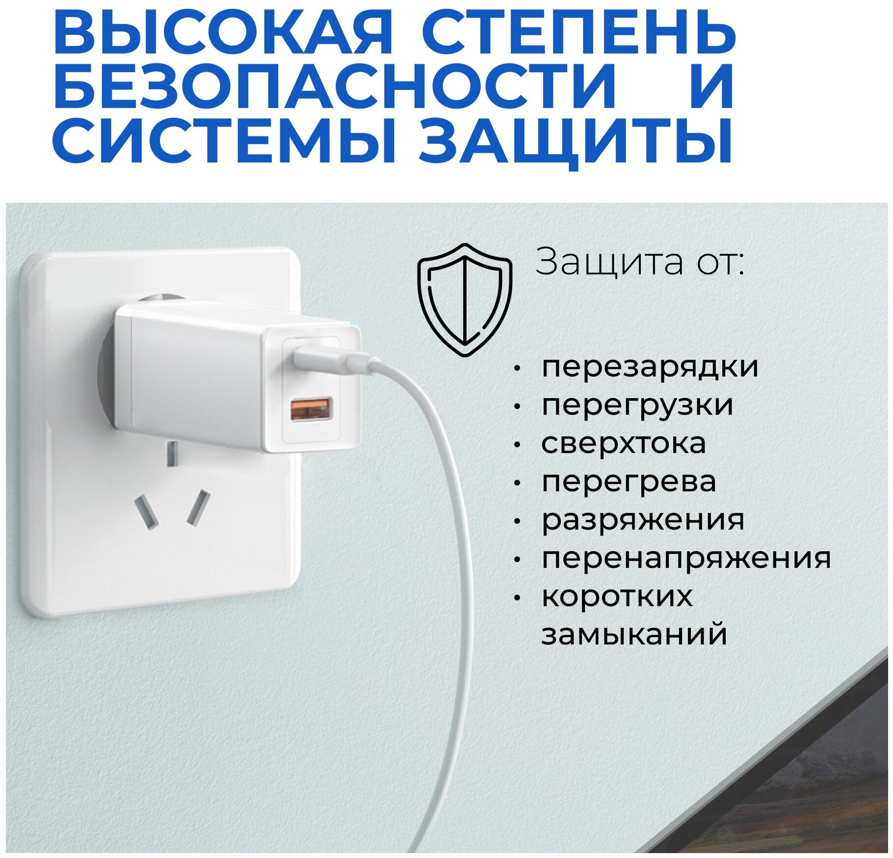 Быстрая зарядка для телефона USB, USB Type-C 20W / ЗУ Адаптер питания .