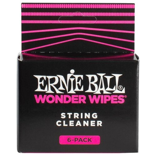 Средство для ухода Ernie Ball Wonder Wipes String Cleaner P04277 розовый/черный 6 комбо набор салфеток ernie ball p04279