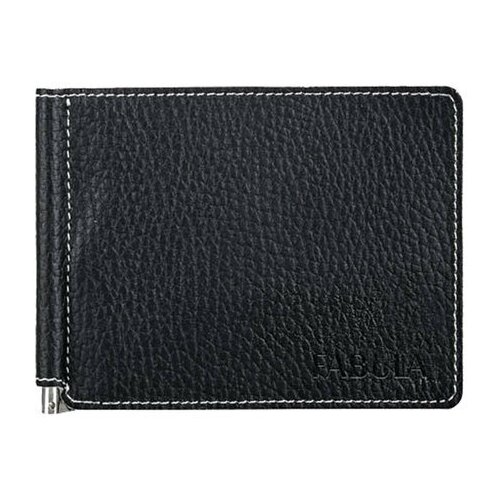 фото Зажим для купюр fabula "blackwood", натуральная кожа, контрастная отстрочка, 85х120 мм, черный, z.6.cd, z.6.сd