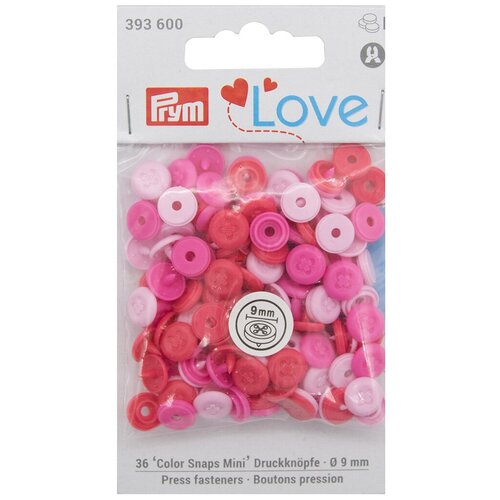 Кнопки ColorSnapsMini имитация стежка Prym Love, розовый 36шт Prym