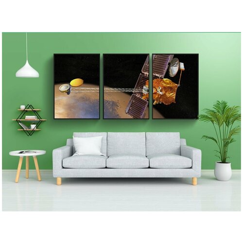 фото Набор модулных постеров для интерьера "марс, одиссея, пространство" 60x90 см. в тубусе, без рамки lotsprints