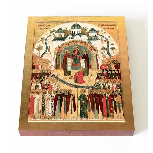 собор святых земли эстонской икона на доске 13 16 5 см Собор Брянских святых, икона на доске 13*16,5 см