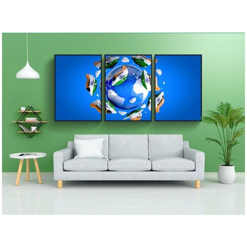 фото Набор модулных постеров для интерьера "самолет, индия, мир" 60x90 см. в тубусе, без рамки lotsprints