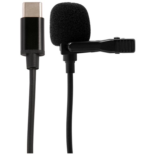 Микрофон петличный mObility MMI-1, с разъемом Type-C, черный