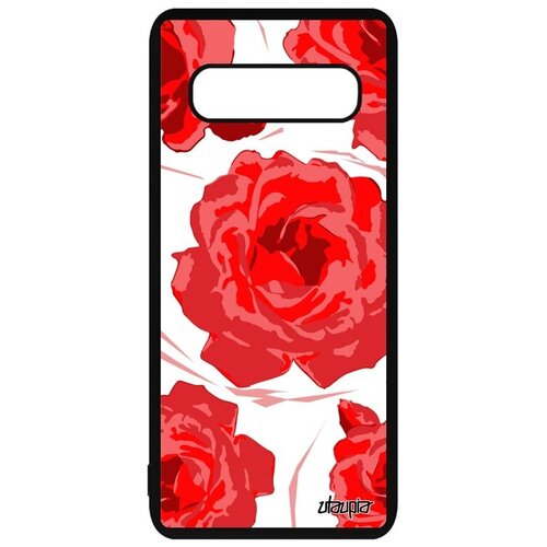фото Противоударный чехол на телефон // galaxy s10 plus // "цветы" стиль запах, utaupia, красный