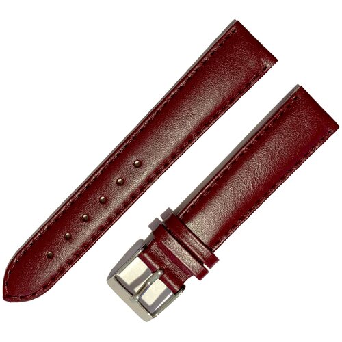 фото Ремешок 1805-01-6-2 classic бордовый коричневый кожаный ремень 18 мм для часов наручных из кожи натуральной женский гладкий ardi