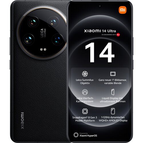 Смартфон Xiaomi 14 Ultra 12/256 ГБ CN, Dual nano SIM, черный смартфон xiaomi 14 12 256 гб cn dual nano sim зеленый