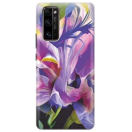 фото Ультратонкий силиконовый чехол-накладка для honor 30 pro+ с принтом "цветочная абстракция" gosso