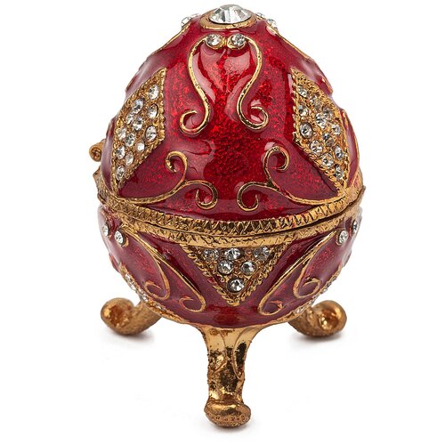 Шкатулка Яйцо маленькое S-4124 красный