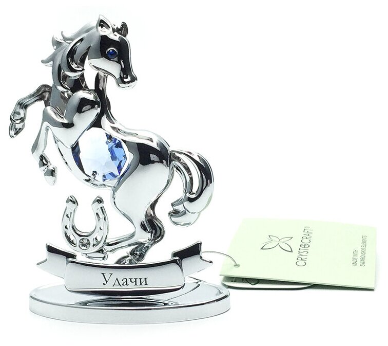фото Миниатюра Crystocraft Лошадь с кристаллами Swarovski U0497-189-CBL297