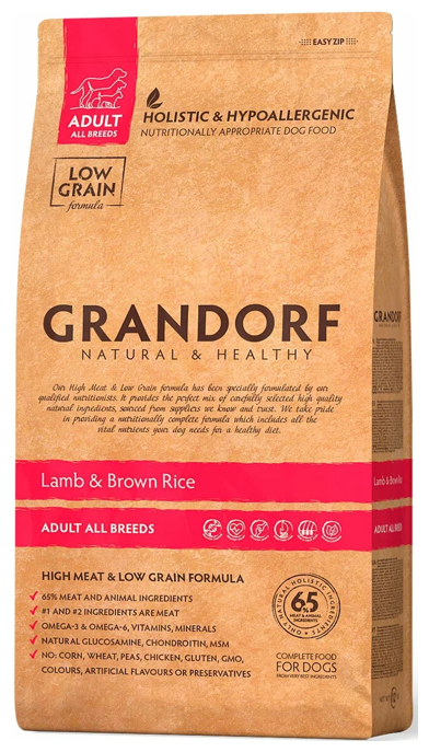 Сухой корм для собак средних пород Grandorf с ягненком и рисом 1 кг