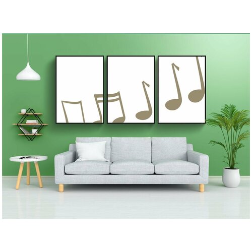 фото Набор модулных постеров для интерьера "мелодия, музыка, примечания" 60x90 см. в тубусе, без рамки lotsprints