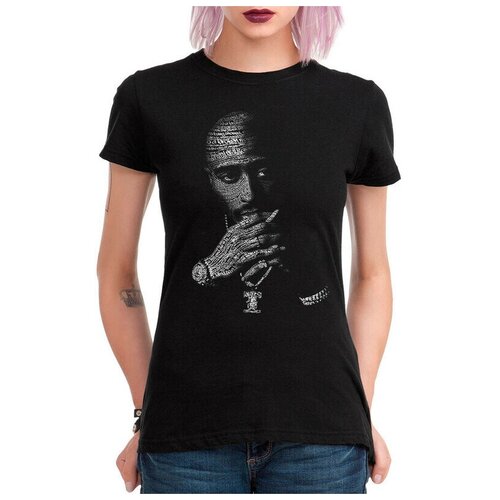 фото Футболка design heroes "2pac - тупак шакур" женская черная 2xl