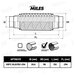 Гофра глушителя 38,6 x 152-254 Miles внутреннее плетение с патрубками
