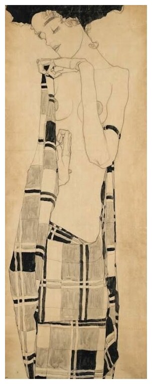 Репродукция на холсте Стоящая девушка (1908-1909) Шиле Эгон 30см. x 79см.