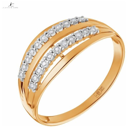 кольцо золотое с бриллиантами арт 3212728 9 Кольцо Ювелир Карат, красное золото, 585 проба, бриллиант, размер 19.5, золотой