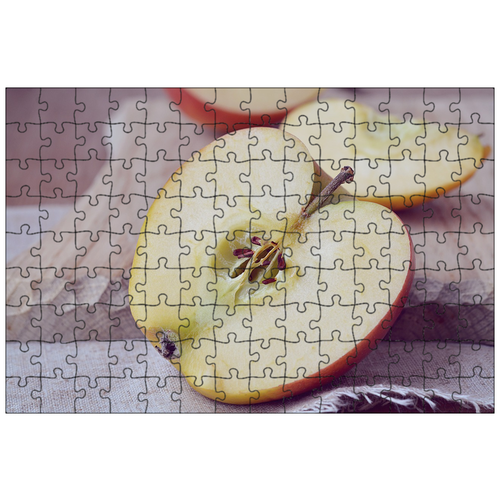 фото Магнитный пазл 27x18см."яблоко, органическое яблоко, резать" на холодильник lotsprints