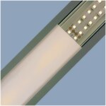 Прямой алюминиевый профиль для установки светодиодной ленты с матовым рассеивателем / Профиль для встраиваемого монтажа LED ленты шириной до 12 мм / серебро / 1000х22х6 мм / IP44 / 2 заглушки /08-06 - изображение