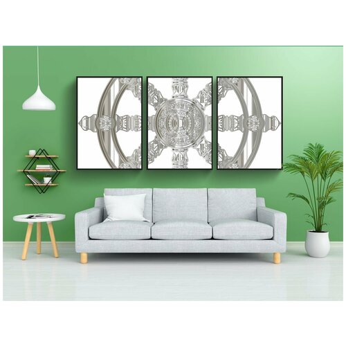 фото Набор модулных постеров для интерьера "богато украшенный, декоративный, дхарма" 60x90 см. в тубусе, без рамки lotsprints