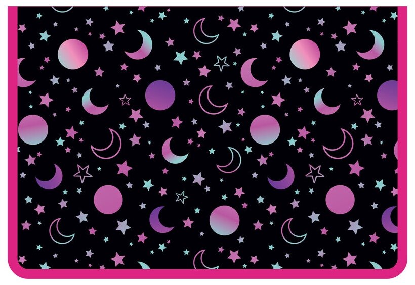 ArtSpace Папка для тетрадей А4 Moonlight ламинированный картон фольга на молнии, цветной/рисунок