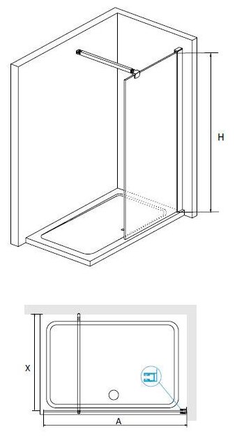 Душевая перегородка RGW Walk In WA-001 1000х1950 хром 351000110-11