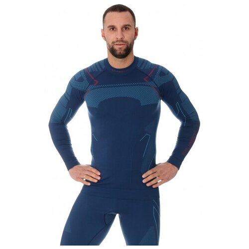 фото Футболка мужская brubeck thermo nilit heat new 2021 ls13040а длинный рукав, джинс, m