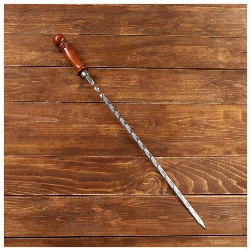 Шампур узбекский 62см, деревянная ручка, (рабочая часть 40см), с узором (1 шт.)