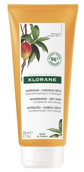 Бальзам-ополаскиватель для волос Klorane KLORАNE Dry Hair с маслом манго, 200 мл