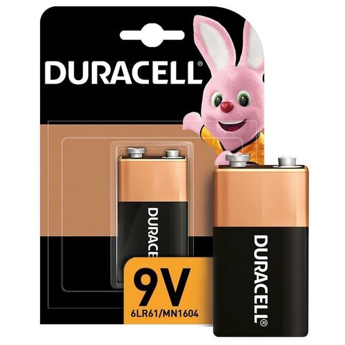 Батарейка алкалиновая Duracell Basic, 6LR61 (6LF22, MN1604)-1BL, 9В, крона, блистер, 1 шт.