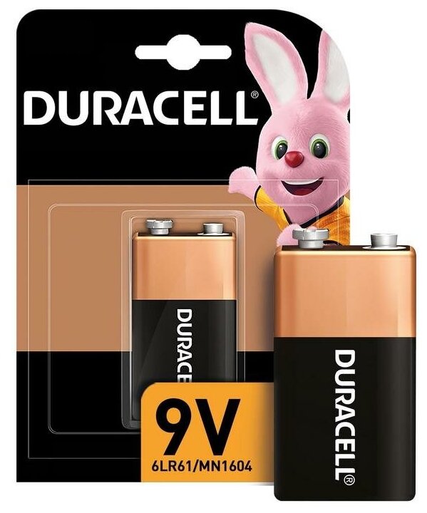 Батарейка алкалиновая Duracell Basic 6LR61 (6LF22 MN1604)-1BL 9В крона блистер 1 шт.