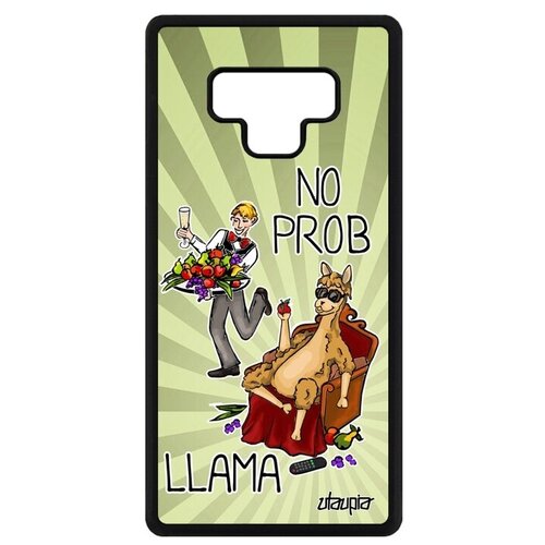 фото Качественный чехол на смартфон // samsung galaxy note 9 // "no prob lama" лама драма дизайн, utaupia, светло-зеленый
