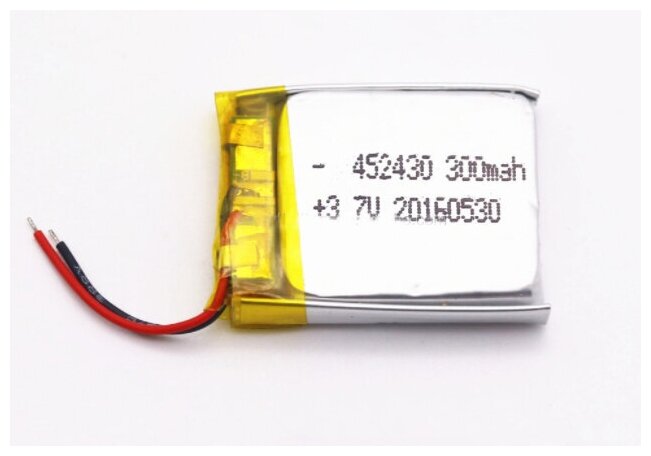 Аккумулятор Li-Pol (батарея) 4.5x24x30mm 452430 2pin 3.7V/300mAh