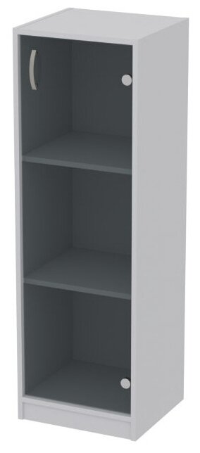 Шкаф Меб-фф Офисный шкаф СБ-61+А-5 графит цвет Серый 40/37/123 см