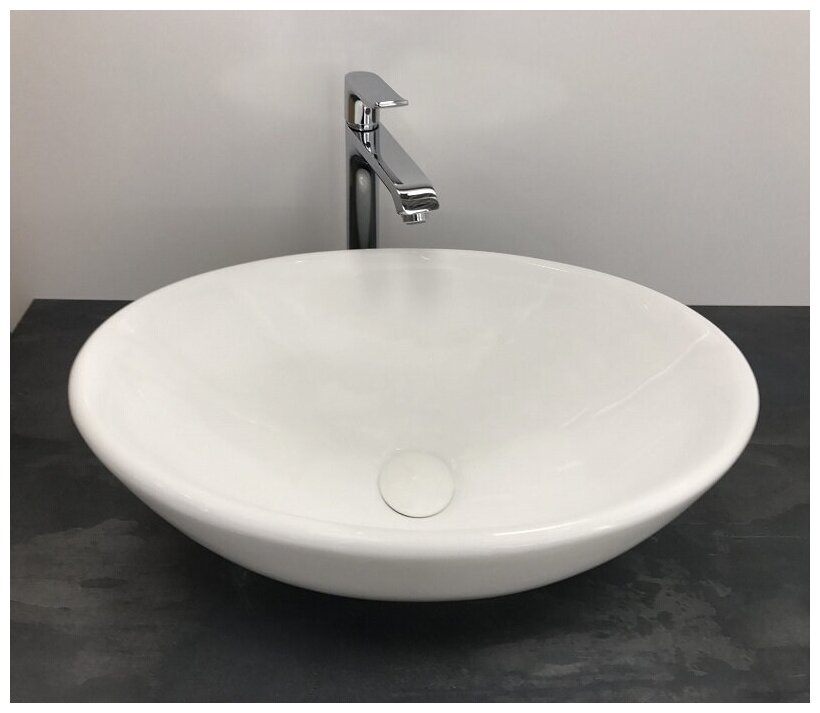 Раковина для ванной CeramaLux 9022, белый, без перелива - фотография № 1