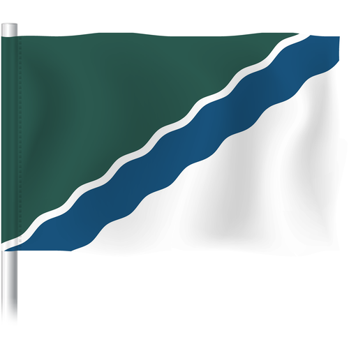 Флаг Новосибирска / Флаг города Новосибирск / 90x135 см. флаг оренбурга флаг города оренбург 90x135 см