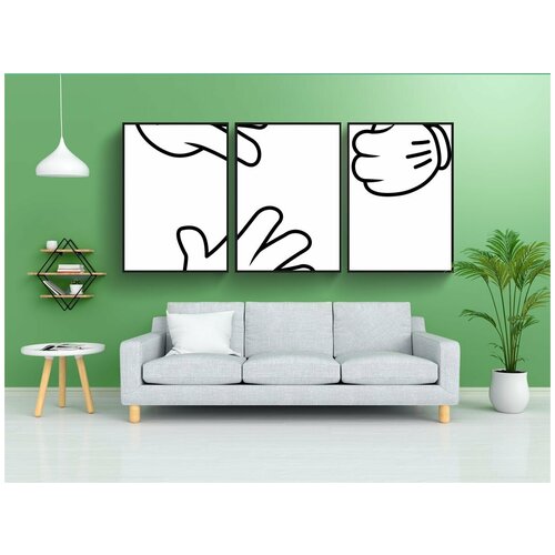 фото Набор модулных постеров для интерьера "книжка раскраска, руки, разные игры" 60x90 см. в тубусе, без рамки lotsprints