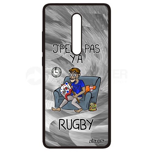 фото Необычный чехол на телефон // xiaomi mi 9t // "не могу - смотрю регби!" карикатура крутой, utaupia, серый