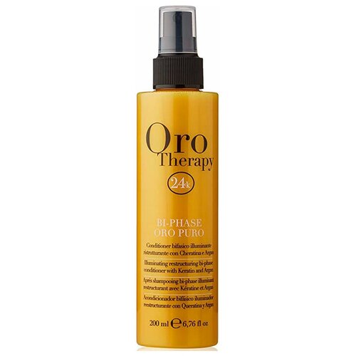 Fanola Oro Therapy 2-in-1 Conditioning Spray 24K - Восстанавливающий двухфазный кондиционер с кератином и золотом 200мл