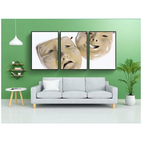 фото Набор модулных постеров для интерьера "маски, чувства, душевное состояние" 60x90 см. в тубусе, без рамки lotsprints